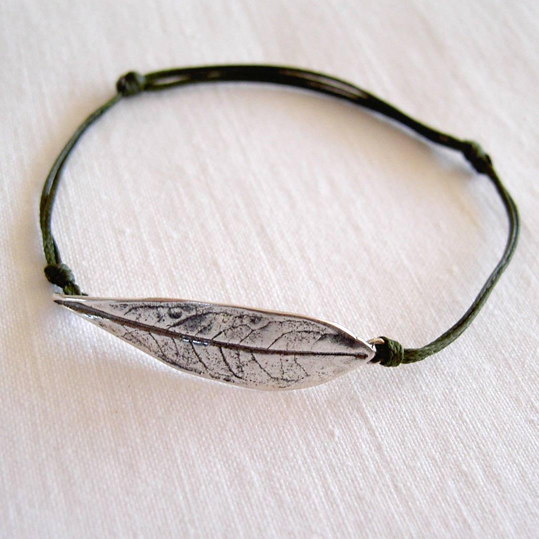 Pendientes diseño con hojas de olivo en plata de ley - La arponera